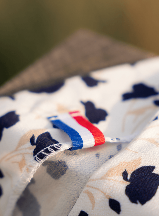 Tissu viscose Lilly white - Imprimé en France