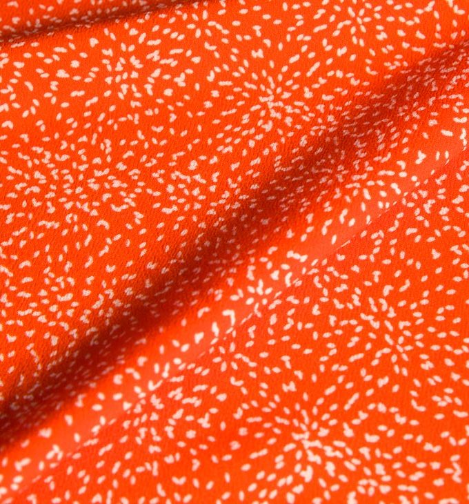 Confetti orange viscose fabric - Printed in France