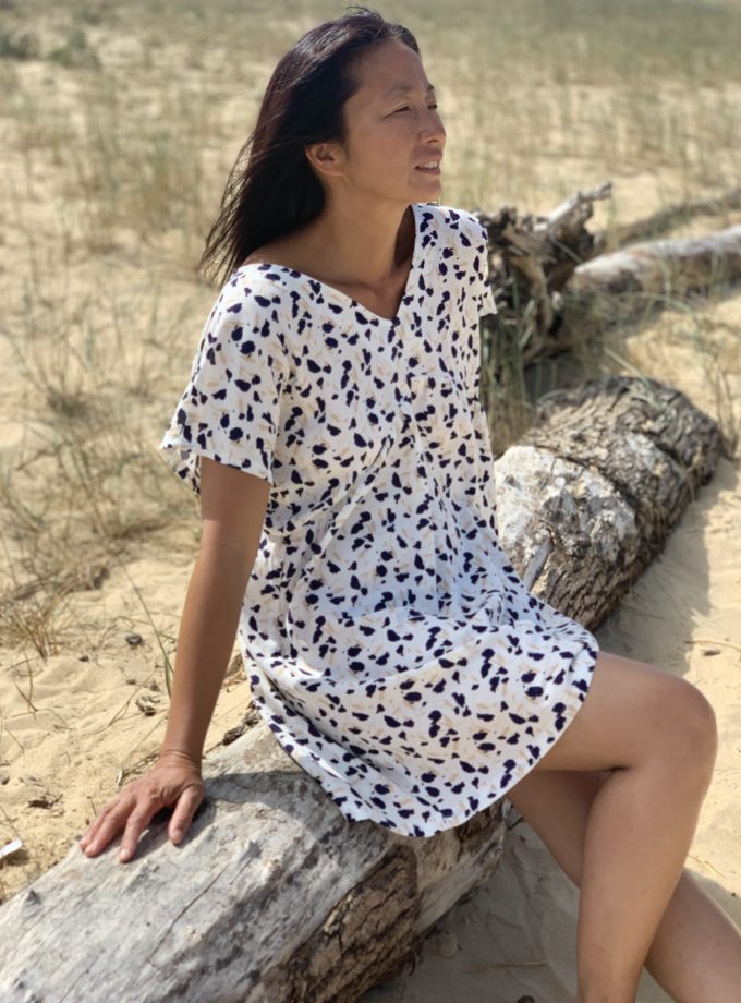 Tissu viscose Lilly white - Imprimé en France