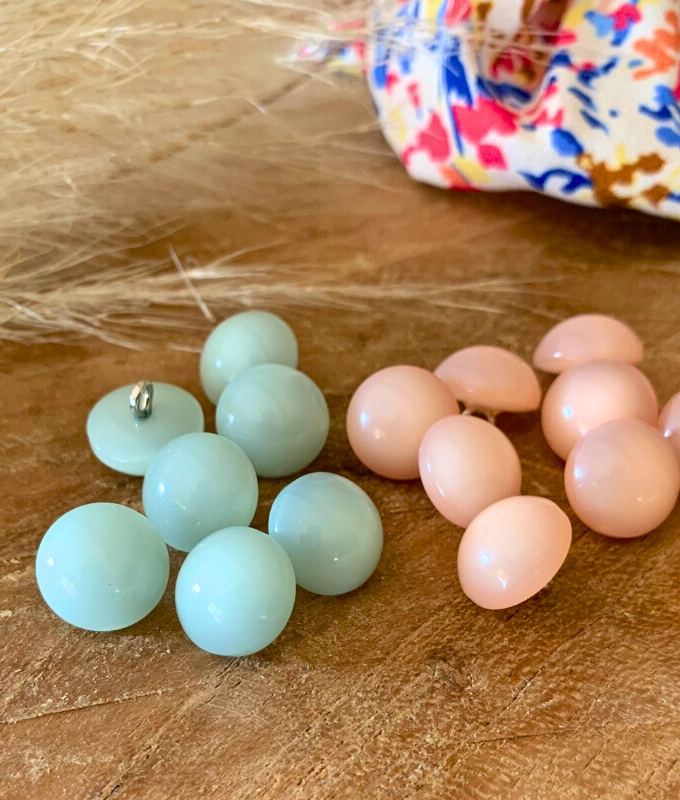 Pack 5 - Bouton "Rose poudré" - Fabriqué en France