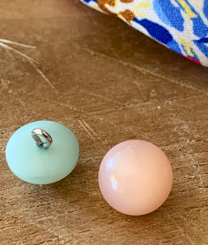 Pack 5 - Bouton "Rose poudré" - Fabriqué en France