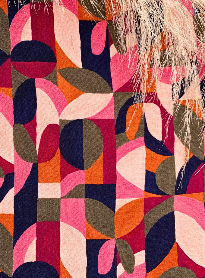 Coupon crêpe viscose Pop Art (80 cm)