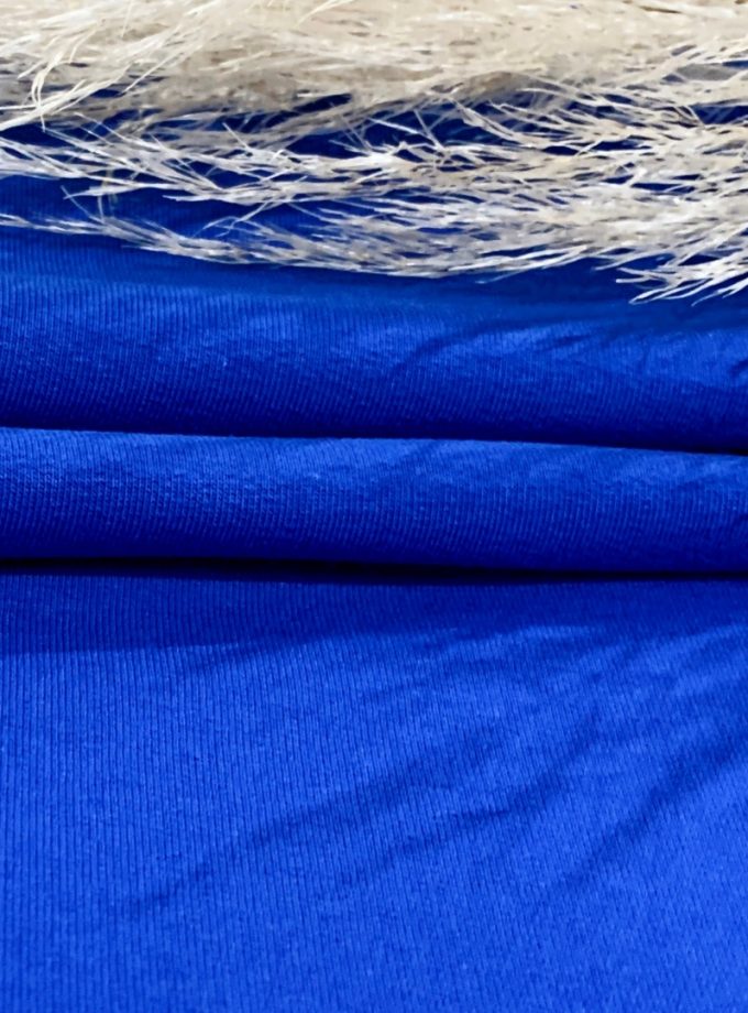 Tissu maille French Terry coton - Bleu klein