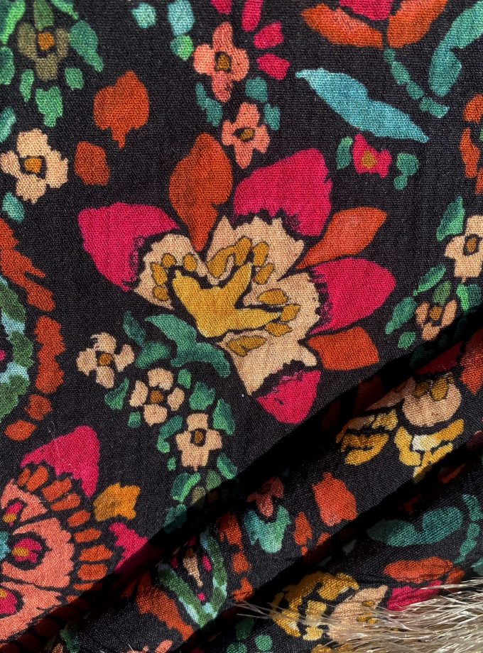 Flamed viscose fabric BOHEMIAN - Printed in France