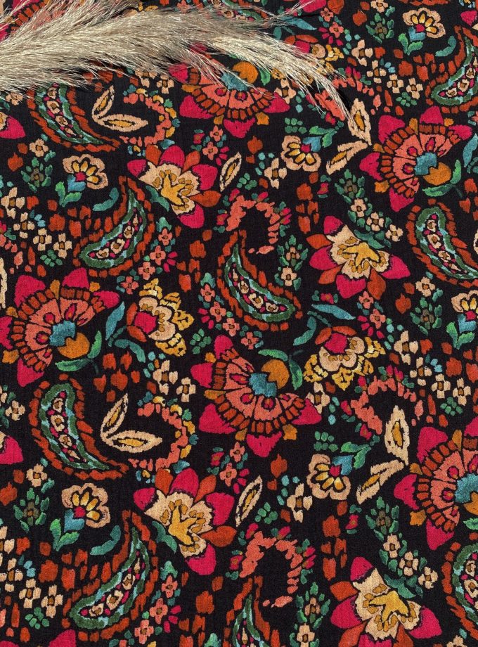Flamed viscose fabric BOHEMIAN - Printed in France