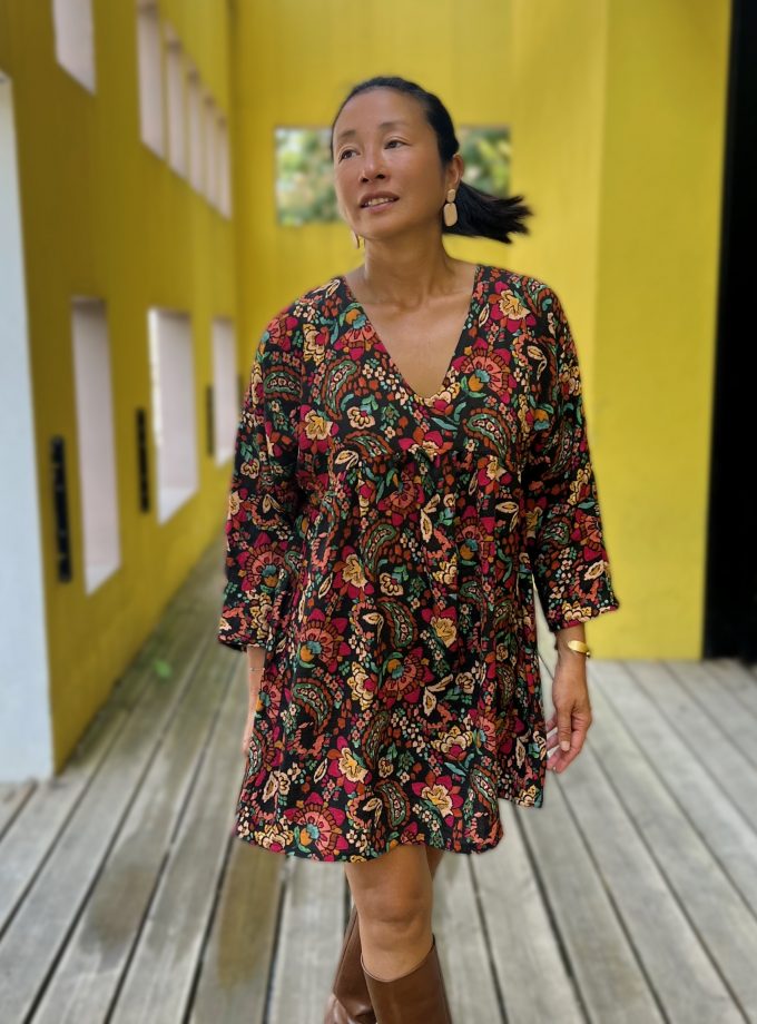 Flamed viscose fabric BOHEMIAN - Printed in France