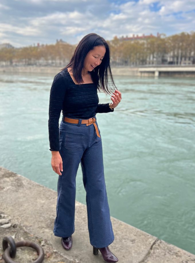 Tissu denim sergé bleu indigo - Tissé en France