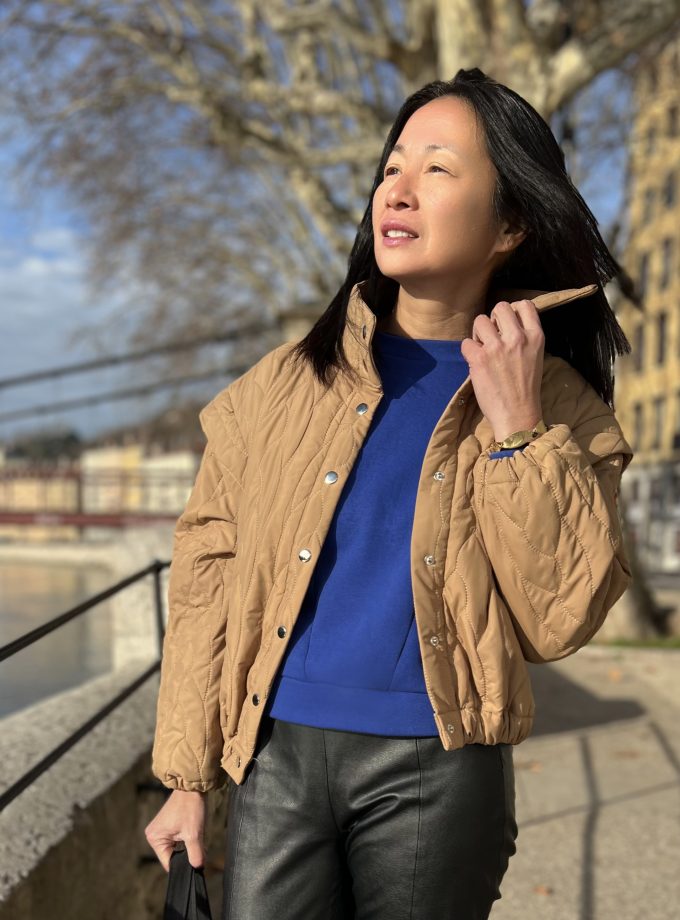 Tissu matelassé réversible - Beige