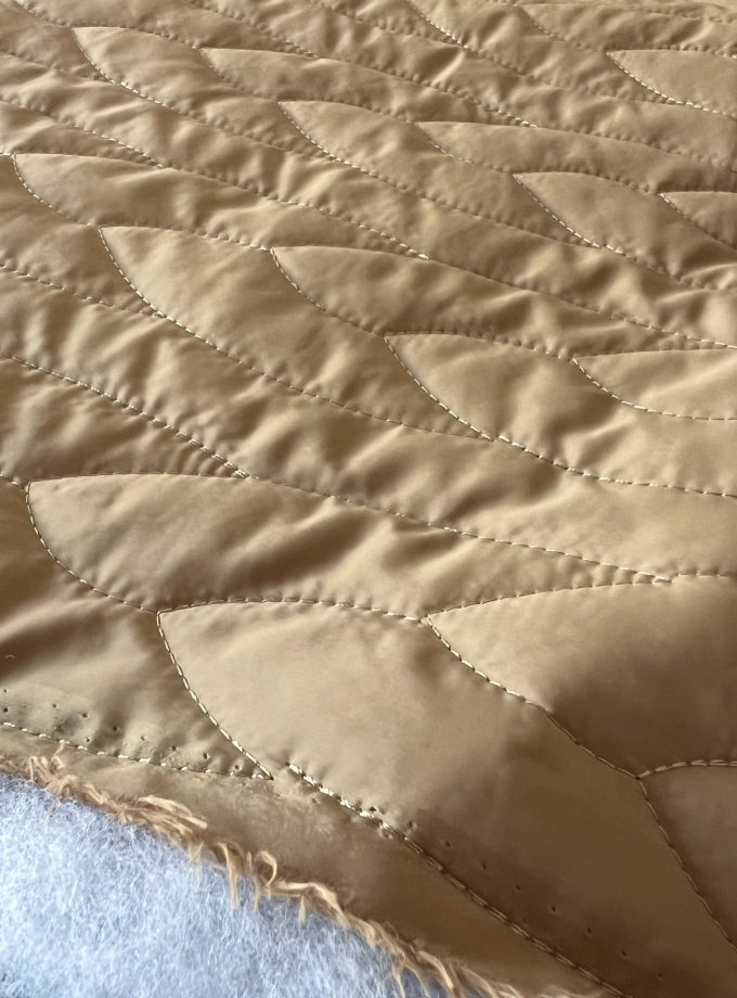 Tissu matelassé réversible - Beige