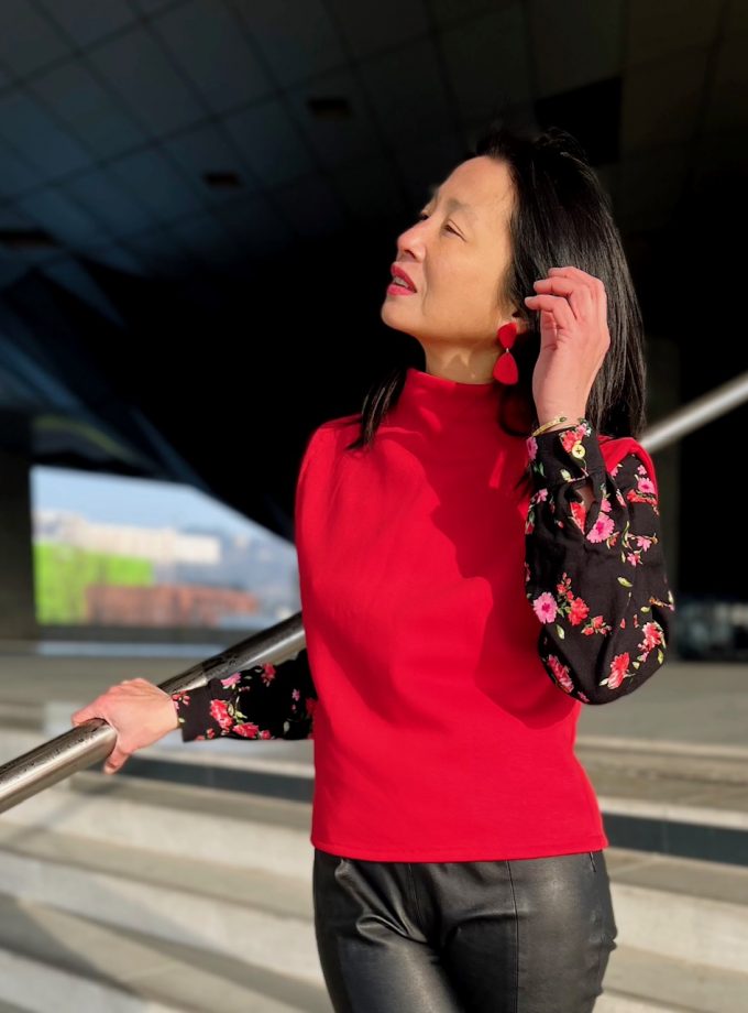 Tissu molleton sweat - Rouge