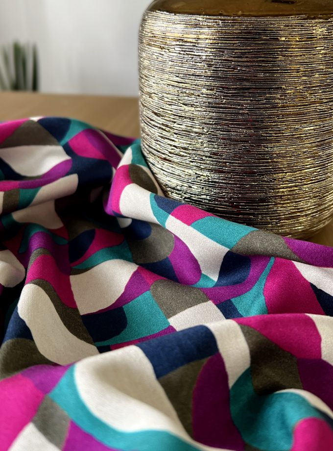 Tissu satin viscose NEO POP - Imprimé en France