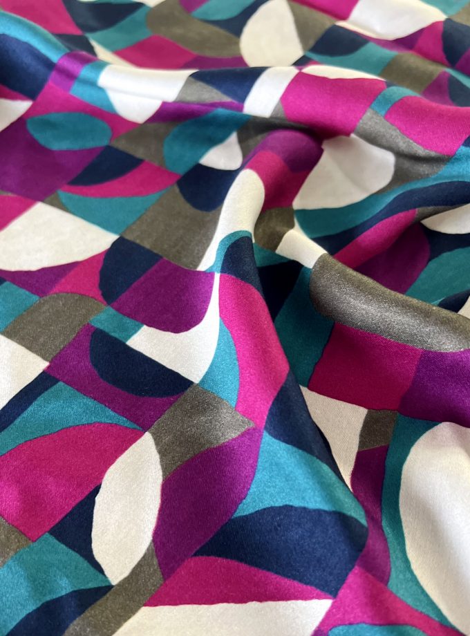 Tissu satin viscose NEO POP - Imprimé en France