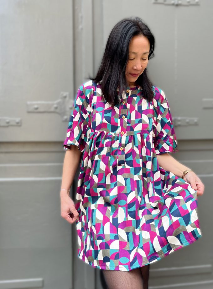 Tissu satin viscose NEO POP - Imprimé en France