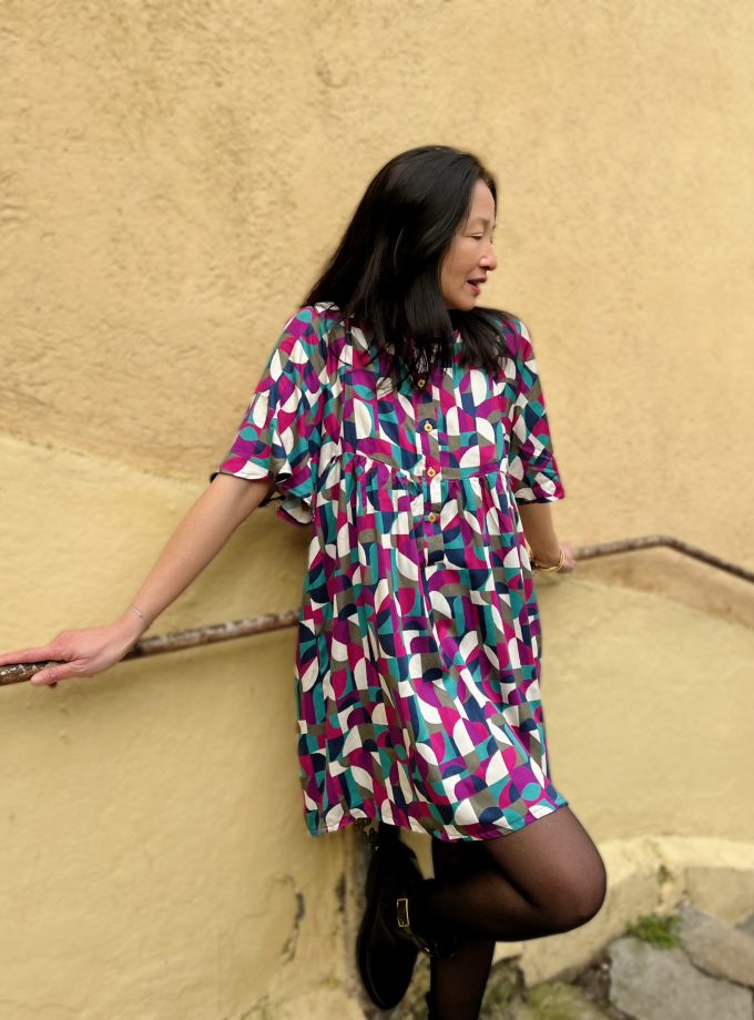 Tissu satin viscose NEO POP - Imprimé en France