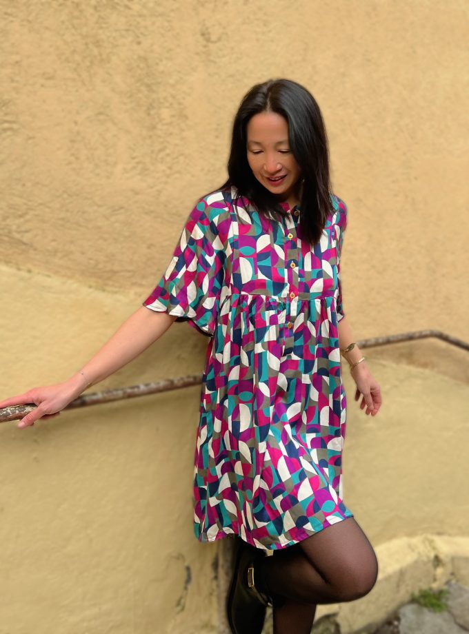 Tissu satin viscose NEO POP - Imprimé en France