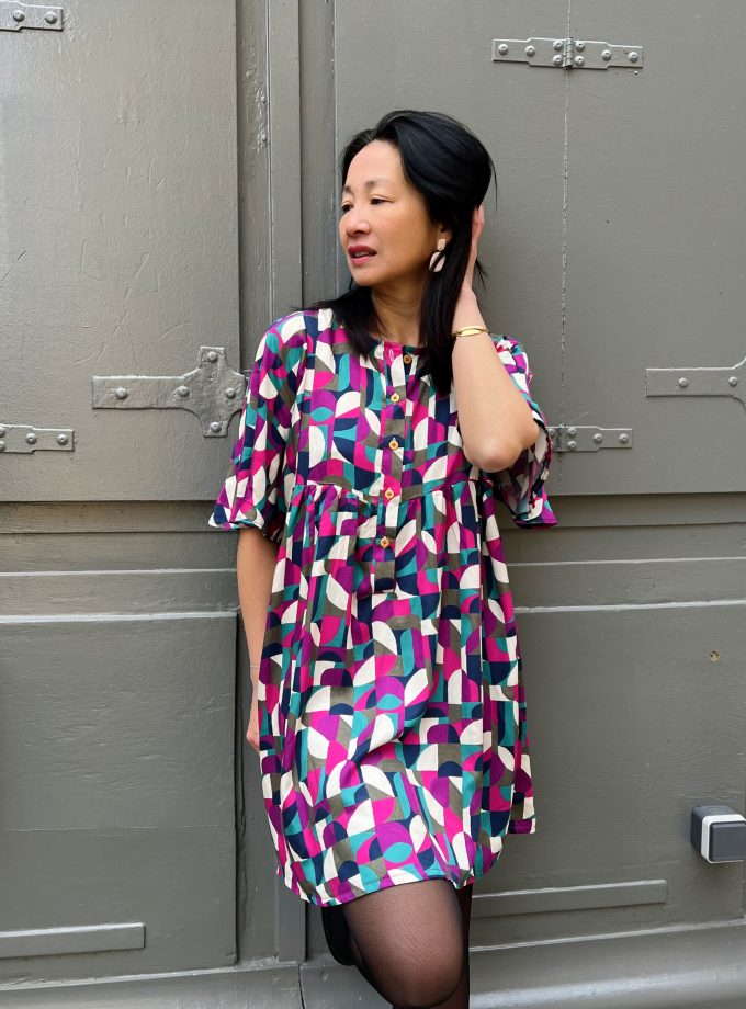 Tissu satin viscose NEO POP - Imprimé en France