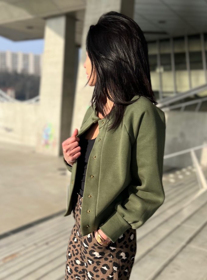 Tissu molleton sweat - Kaki