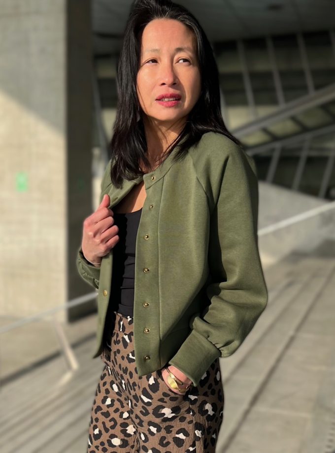 Tissu molleton sweat - Kaki