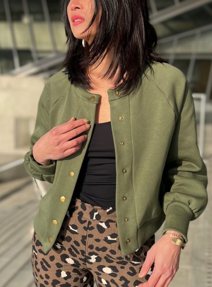 Tissu molleton sweat - Kaki