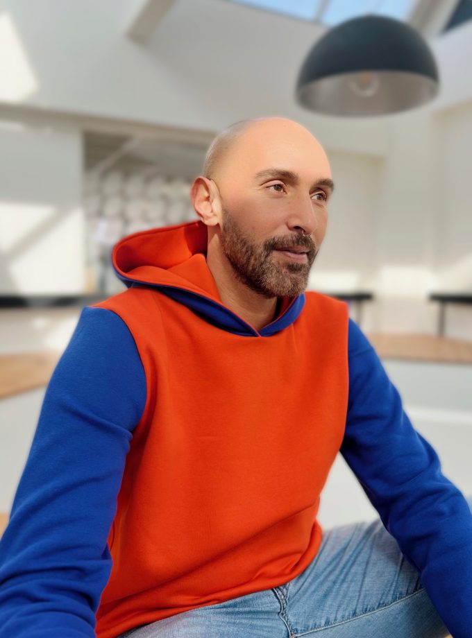 Tissu molleton sweat - Orange