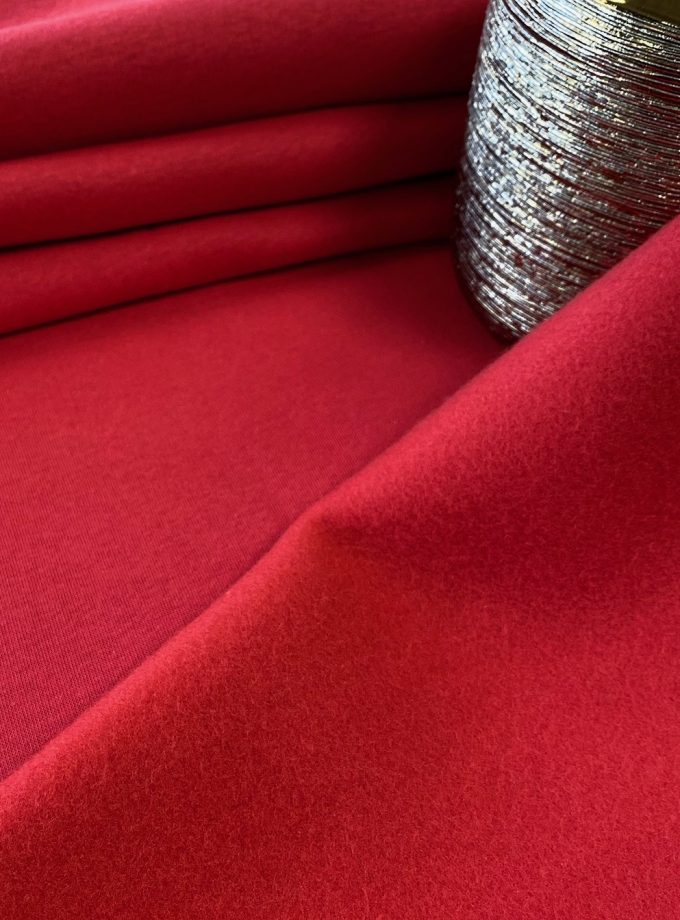 Tissu molleton sweat - Rouge