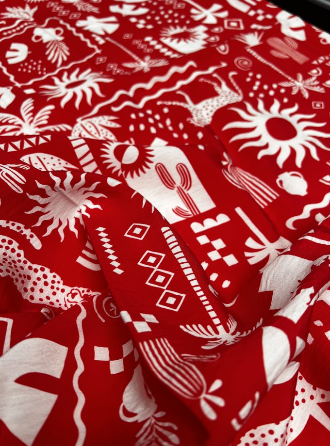 Coupon Red animals 1,5m - Imprimé en France