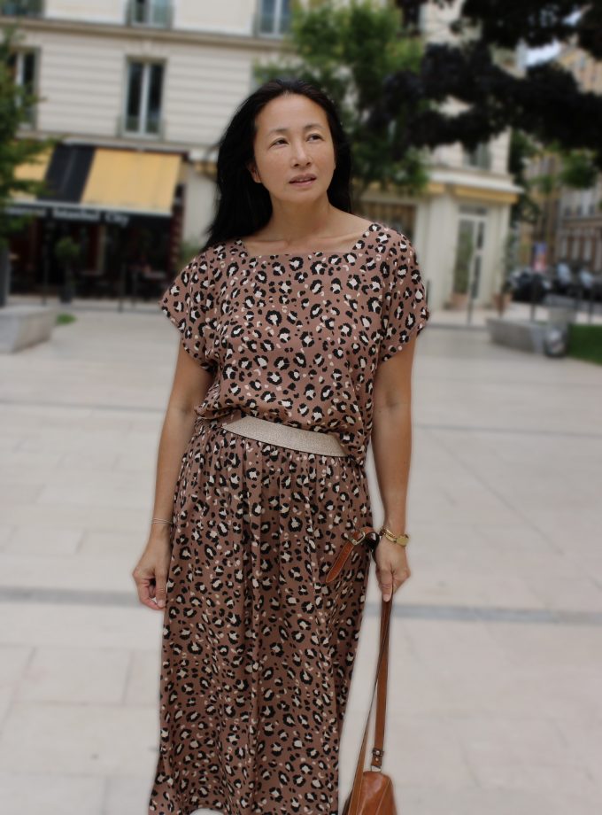 Tissu popeline viscose Mocha léopard - Imprimé en France