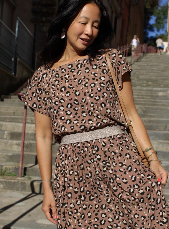 Tissu popeline viscose Mocha léopard - Imprimé en France