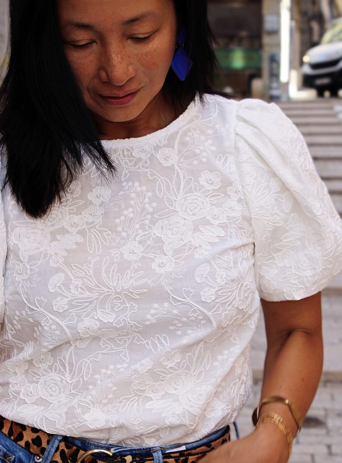 Tissu broderie anglaise coton Alba