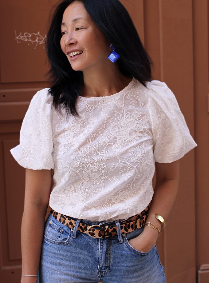 Tissu broderie anglaise coton Alba