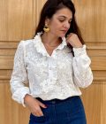 Tissu broderie anglaise coton Alba