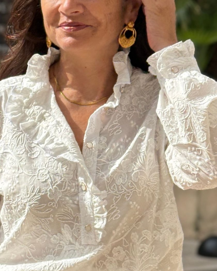 Tissu broderie anglaise coton Alba – Image 4