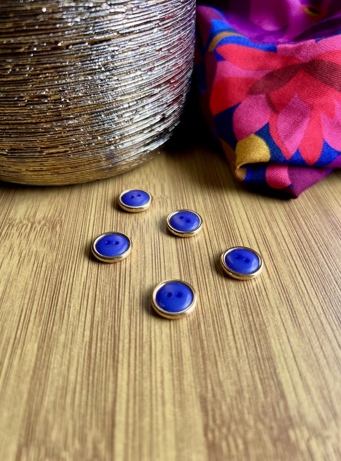 Boutons "Polyester teint"  (12 mm) - Fabriqué en France - bleu klein