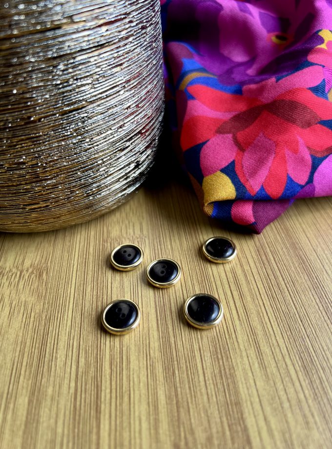 Boutons "Polyester teint"  (12 mm) - Fabriqué en France - noir
