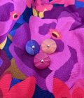 Pack 5 boutons "Polyester teint et queue métal"  (12 mm) - Fabriqué en France