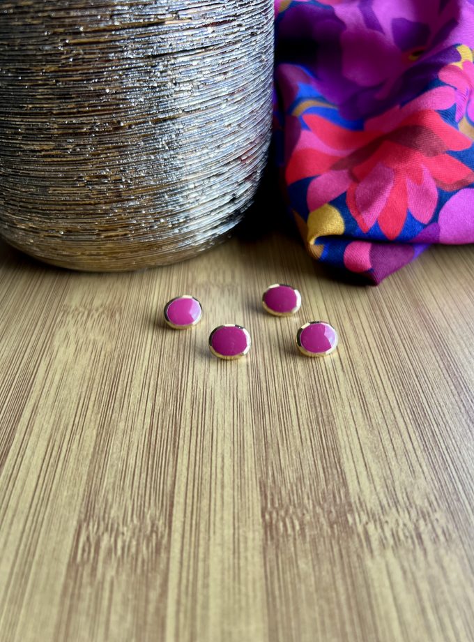 Bouton zamak bleu fuschia (12 mm) – Fabriqué en France