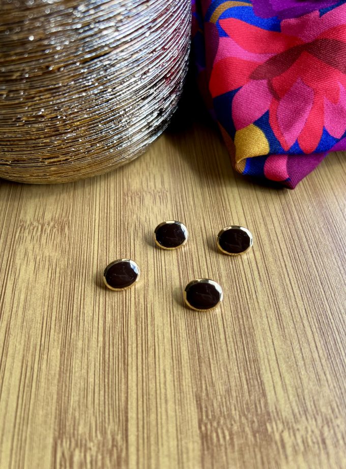 Boutons "Zamak et émail à chaud Opaque" (12 mm) - Fabriqué en France - noir