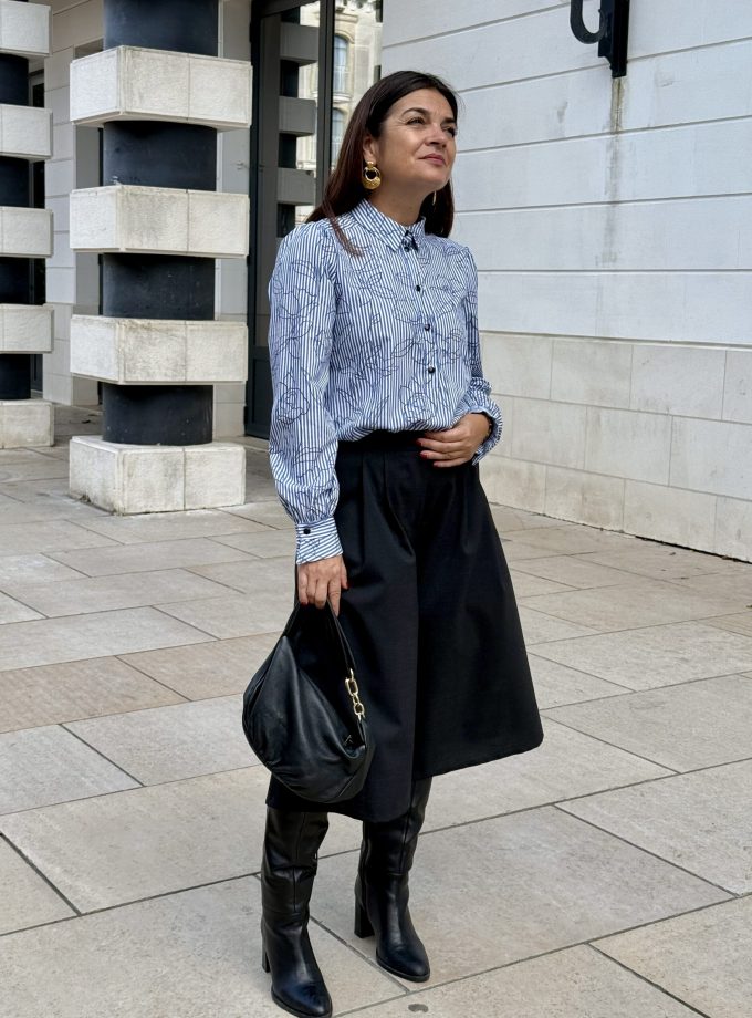 Patron couture Albane + Tissu coton rayures Alyzée