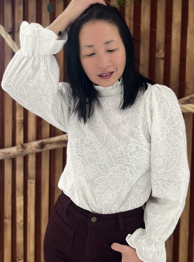 Tissu broderie anglaise coton Mila