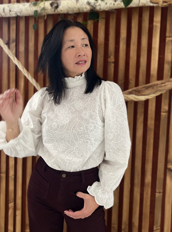 Tissu broderie anglaise coton Mila