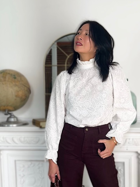 Tissu broderie anglaise coton Mila