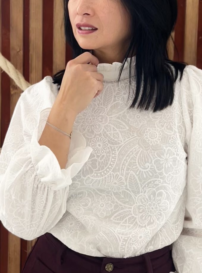 Tissu broderie anglaise coton Mila