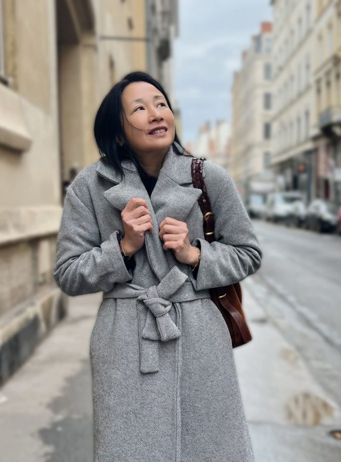 Tissu sergé laine rayures noir et blanc
