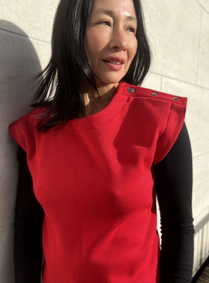 Coupon molleton rouge (90 cm)