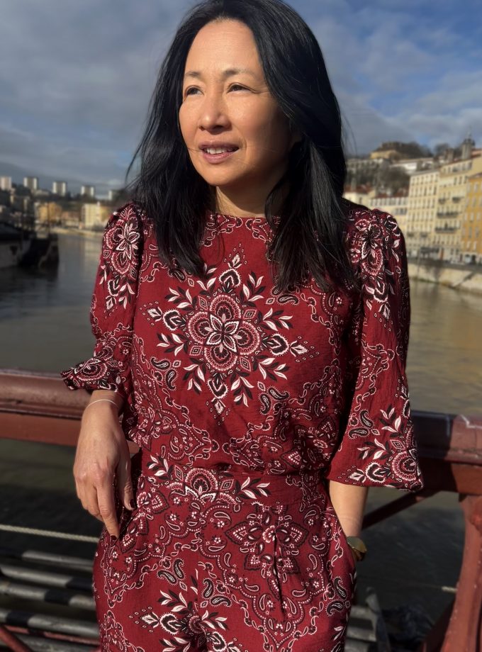 Tissu bandana viscose flammée Scarlett - Imprimé en France