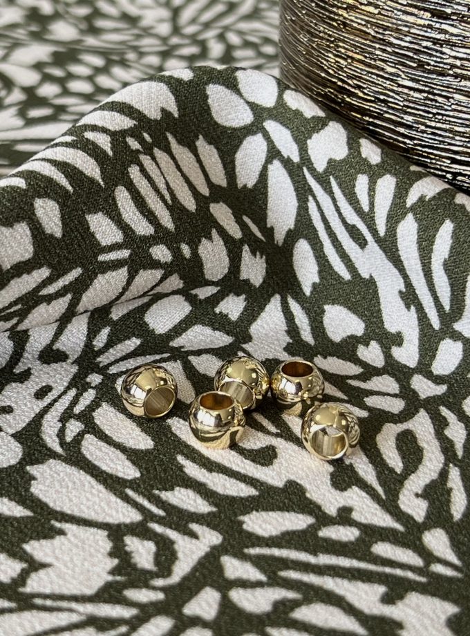 Perles dorées Itoshi – perles couture grand trou 5 mm