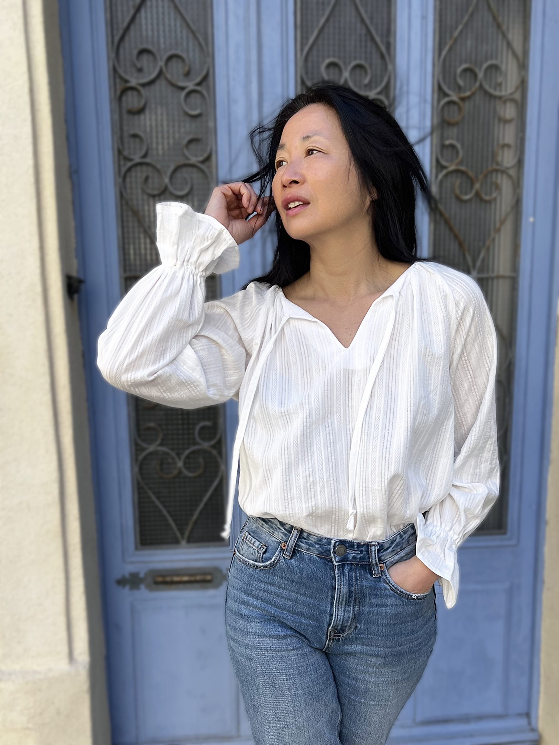 Patron couture blouse Ella by Clématisse pattern + tissu broderie Iris 100% coton – Image 7