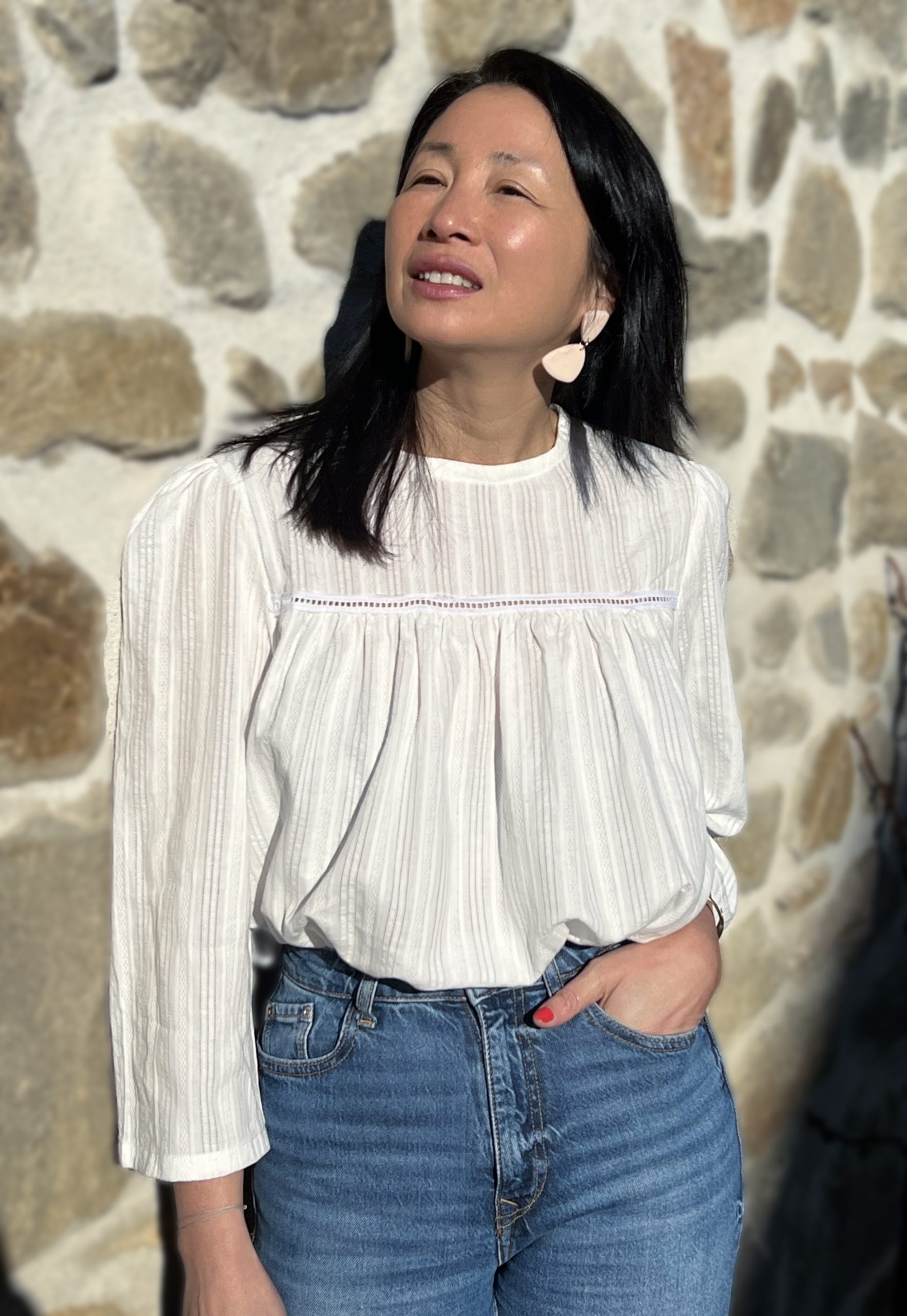 Tissu broderie Iris -100% coton