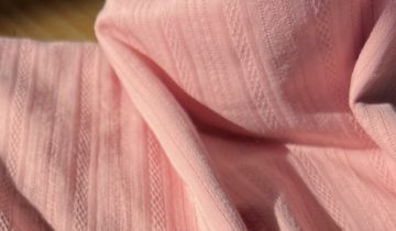 Coupon broderie Iris rose poudré (80 cm)