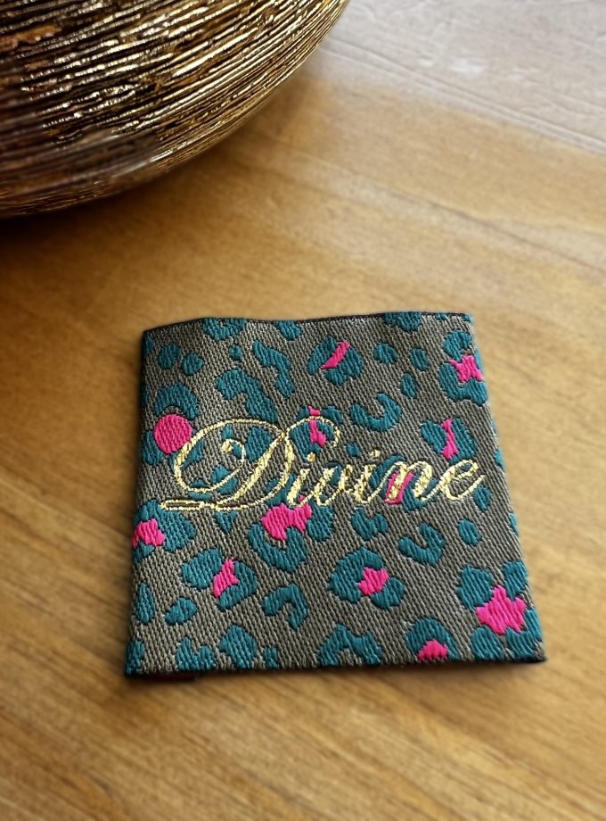 Collection Divine Léopard | Lot 4 étiquettes à coudre tissées en France